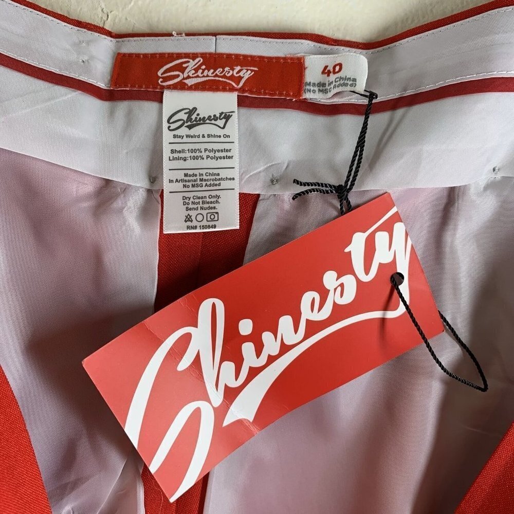 Nwt Shinesty Red Twill Classic Men's Shorts Size 40 — image 4 of 4